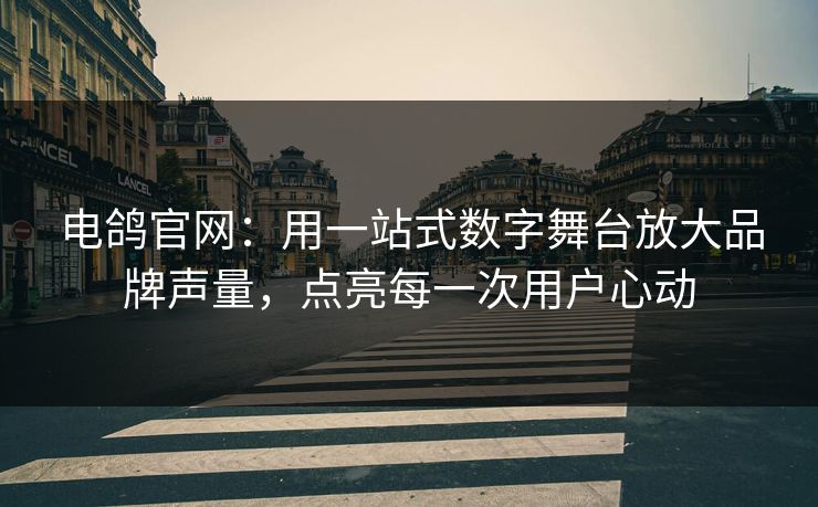 电鸽官网:用一站式数字舞台放大品牌声量,点亮每一次用户心动 电鸽官网:用一站式数字舞台放大品牌声量,点亮每一次用户心动